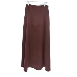 JS Collections Brown Satin  Maxi Skirt Women's Size 10 Formal